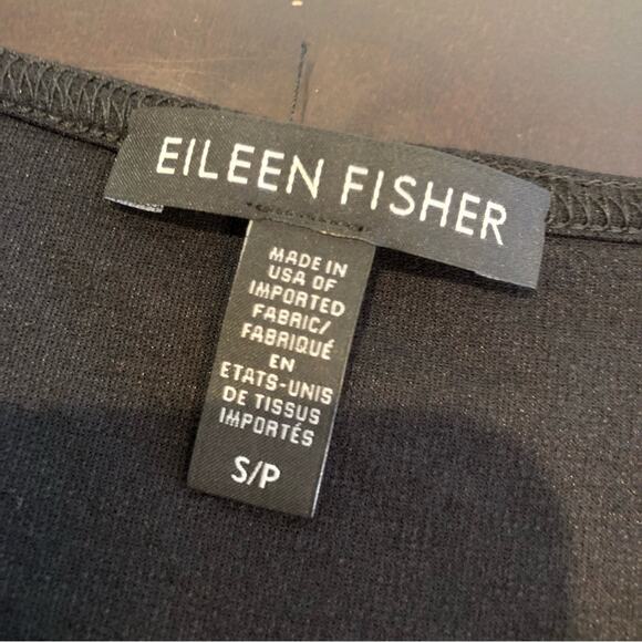 Eileen Fisher black sleeveless front slit tunic top size Small - Picture 11 of 12
